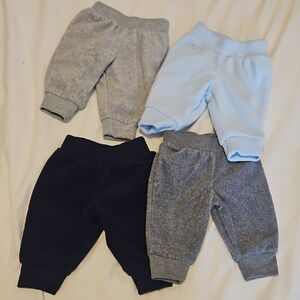 Gray and Blue Sweatpants with Elastic Cuffs